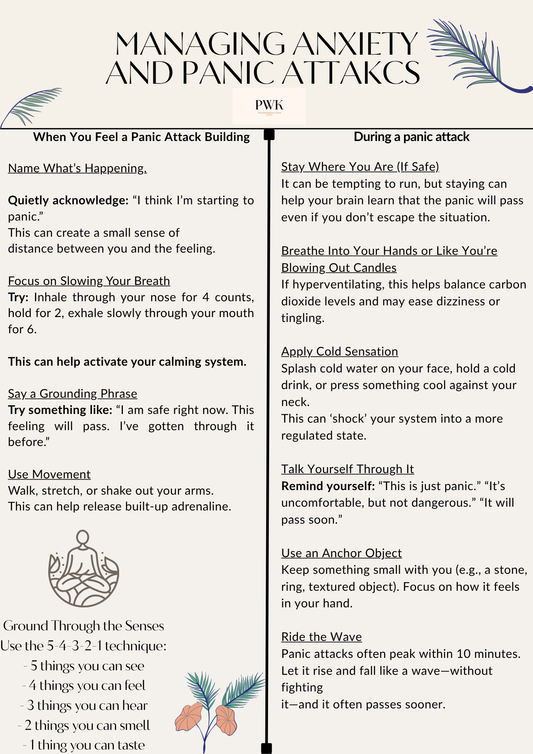 FREE DOWNLOAD : A Guided PDF - Managing Anxiety and Panic Attacks